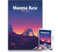 Puzzle de 1000 pièces pour Adultes, représentant Le Mauna Kea, l'observatoire d'Hawaï, avec Son Paysage Nocturne Un Jeu Stimulant et Une décoration Murale idéale Dimensions 50x75cm