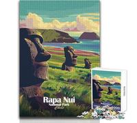 Puzzle de 1000 pièces pour Adultes, représentant Le Parc National de Rapa NUI au ChiliJeu éducatif Familial, décoration idéale, Cadeau d'anniversaireDimensions 38x26cm.