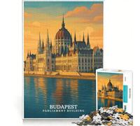 Puzzle de 1000 pièces pour Adultes représentant Le Parlement de Budapest, Jeu Familial, Assemblage de Motifs, Cadeau Unique pour Un Anniversaire ou Noël 50x75cm