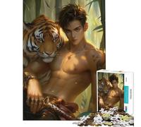 Puzzle de 1000 pièces pour Adultes représentant Le Tigre Signe du Zodiaque Chinois Jeu éducatif et Stimulant pour Les activités familiales (Dimensions 38x26cm)