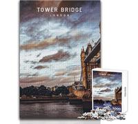 Puzzle de 1000 pièces pour Adultes, représentant Le Tower Bridge Jeu de Puzzle Stimulant, pour Les Femmes, idéal pour Un Anniversaire Dimensions:38x26cm