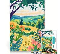 Puzzle de 1000 pièces pour adultes,représentant les champs d'été du Connecticut Art minimaliste,découpes nettes,défi stimulant,jeu amusant pour les moments de détente,décoration murale de Noël 38x26cm