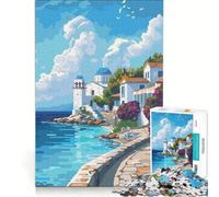 Puzzle de 1000 pièces pour Adultes représentant l'île de KOS en Grèce Un Jeu Relaxant Amusant et Humoristique idéal comme Cadeau 38x52cm