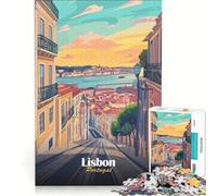 Puzzle de 1000 pièces pour Adultes représentant Lisbonne Jeu Familial Assemblage de Motifs Cadeau Unique pour Un Anniversaire ou Noël 50x75cm