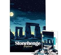 Puzzle de 1000 pièces pour Adultes représentant Stonehenge Angleterre la Nuit pour Un Jeu éducatif Stimulant Une décoration d'intérieur ou Un Cadeau (Dimensions 38x26cm)