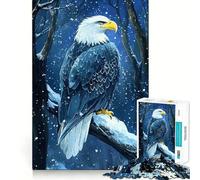 Puzzle de 1000 pièces pour Adultes représentant Un Aigle à tête Blanche en Hiver Décoration soignée,Jeu et idéal pour se concentrer et Passer du Temps Libre Cadeau Parfait pour ou Un Loisir
