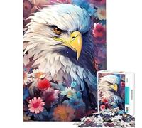 Puzzle de 1000 pièces pour Adultes représentant Un Aigle à tête Blanche Parmi Les Fleurs Jeu de précision et de découpe Pratique idéal à partir de 14 Ans (38x26cm)