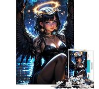 Puzzle de 1000 pièces pour Adultes représentant Un Ange Noir auréolé idéal comme Cadeau d'anniversaire ou de Noël pour Femmes Jeu de Puzzle à Monter soi-même à partir de 14 Ans (38x52cm)