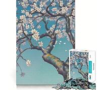 Puzzle de 1000 pièces pour Adultes,représentant Un Arbre en Fleurs sur Fond de Ciel Bleu Jeu de réflexion, pour se détendre et s'amuser Lors d'un Anniversaire (38x52cm)