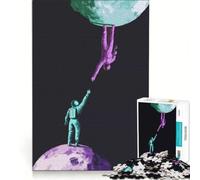 Puzzle de 1000 pièces pour Adultes, représentant Un Astronaute tendant la Main vers l'espace, Jouet Anti-Stress, Niveau de difficulté Difficile, avec la liste de souhaits du Père Noël 38x26cm