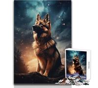 Puzzle de 1000 pièces pour Adultes représentant Un Berger Allemand sous Un Ciel orageux Jeu éducatif et ludique, idéal comme Cadeau attentionné pour Toutes Les Occasions Dimensions:50x75cm