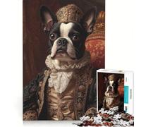 Puzzle de 1000 pièces pour Adultes, représentant Un Boston Terrier de la Renaissance Noble, Jeu éducatif, Course de Vitesse Manuelle, idéal comme Cadeau pour Toute la Famille 38x52cm