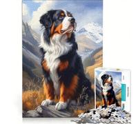 Puzzle de 1000 pièces pour Adultes représentant Un Bouvier Bernois dans Les Montagnes, Jeu Manuel, activité Anti-Stress intéressante, Cadeau d'anniversaire Original 50x75cm
