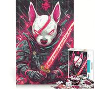 Puzzle de 1000 pièces pour Adultes, représentant Un Bull-Terrier Guerrier samouraï Jeu éducatif et Stimulant, idéal pour renforcer Les Liens au Sein du Couple 50x75cm