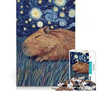Puzzle de 1000 pièces pour Adultes, représentant Un Capybara dans Un décor étoilé, idéal pour se détendre et relever Le défi Inspiré de la liste de souhaits du Père Noël 38x26cm