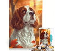 Puzzle de 1000 pièces pour Adultes, représentant Un Cavalier King Charles Spaniel au Portrait d'automne Jeu éducatif et ludique pour Toute la Famille Collection d'artistes Beaux-Arts 38x26cm