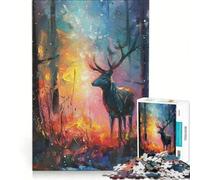 Puzzle de 1000 pièces pour Adultes, représentant Un cerf dans la Jungle Jeu Amusant et interactif Parent-Enfant Chaque pièce est Unique 38x52cm