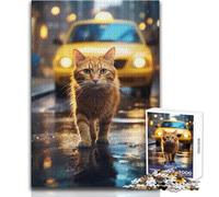 Puzzle de 1000 pièces pour Adultes, représentant Un Chaton Jaune Qui se promène Idéal pour se détendre et Passer Un agréable Moment Assemblage précis Dimensions 50x75cm