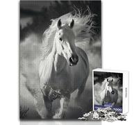Puzzle de 1000 pièces pour Adultes, représentant Un Cheval Blanc au Galop Idéal pour se détendre et Profiter de Moments de Calme Assemblage précis Dimensions 50x75cm