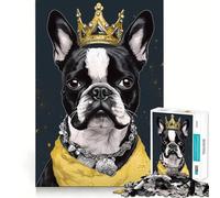 Puzzle de 1000 pièces pour Adultes,représentant Un Chien Boston Terrier Décoration soignée,Jeu et idéal pour se concentrer,Passer du Temps Libre et s'amuser Cadeau Parfait pour ou Un Loisir