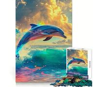 Puzzle de 1000 pièces pour Adultes, représentant Un Dauphin à l'aquarelle Idéal pour développer sa logique, se divertir et Passer Un Bon Moment Bords Nets Parfait pour Noël (50x75cm)