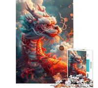 Puzzle de 1000 pièces pour Adultes représentant Un Dragon Chinois de Dessin animé idéal pour des activités Amusantes à la Maison Un défi Stimulant et Une décoration intérieure pour Les Enfants