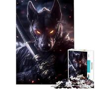 Puzzle de 1000 pièces pour Adultes représentant Un Grand Danois Guerrier samouraï idéal pour Un Jeu éducatif Un défi ludique et Relaxant Un Cadeau d'anniversaire ou Une œuvre d'art (50x75cm)