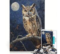Puzzle de 1000 pièces pour Adultes, représentant Un Grand-duc d'Amérique de Nuit, Jeu éducatif, Analyse et logique, Cadeau pour Femmes 38x52cm