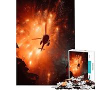 Puzzle de 1000 pièces pour Adultes représentant Un hélicoptère dans Un feu d'artifice idéal pour Un Jeu éducatif Un défi ludique et Relaxant Un Cadeau d'anniversaire ou Une œuvre d'art (38x52cm)