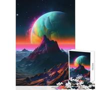 Puzzle de 1000 pièces pour Adultes représentant Un Homme Debout sur Une Montagne Jeu Anti-Stress idéal comme Cadeau ou Jeu éducatif et Relaxant Dimensions 38x52cm
