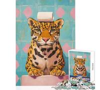 Puzzle de 1000 pièces pour Adultes représentant Un Jaguar avec du Papier Toilette Jeu à Monter soi-même idéal pour se détendre et Partager Un Moment Convivial en Famille Dimensions 38x26cm
