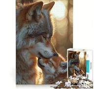 Puzzle de 1000 pièces pour Adultes représentant Un Loup et Son Petit Un Jeu Amusant et Stimulant à compléter Qui renforce Les Liens Amoureux au Sein du Couple 38x52cm
