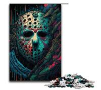 Puzzle de 1000 pièces pour Adultes représentant Un Masque de Tueur Puzzle en Bois Difficile et Stimulant de 75 x 50 cm