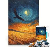 Puzzle de 1000 pièces pour Adultes, représentant Un Oiseau survolant Un Champ doré, Jeu de réflexion, Niveau de difficulté élevé, pour renforcer Les Liens Amoureux 38x52cm