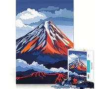Puzzle de 1000 pièces pour Adultes représentant Un Paysage de Montagne volcanique Activité ludique et stimulante,sans bavures,aux pièces nettes et Bien découpées Idéal pour se retrouver et Partager