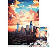 Puzzle de 1000 pièces pour Adultes représentant Un Paysage de Philadelphie Peint à l'huile Jeu à Monter soi-même pour se détendre Comprend Une Affiche Assortie et Une fiche de