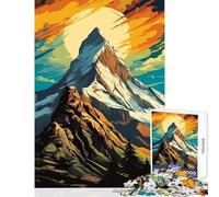 Puzzle de 1000 pièces pour Adultes représentant Un Paysage de Sommets montagneux Art numérique décoration intérieure Jouet Jeu Pratique avec des pièces de Formes aléatoires Parfaitement