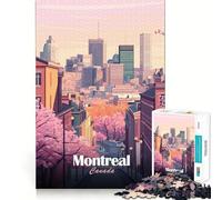 Puzzle de 1000 pièces pour Adultes,représentant Un Paysage Urbain de Montréal Canada avec des cerisiers en Fleurs Découpe Lisse Activité intellectuelle stimulante,Loisir,décoration