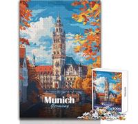 Puzzle de 1000 pièces pour Adultes, représentant Un Paysage Urbain de Munich Idéal pour des soirées Jeux et Divertissement en Famille Une œuvre d'art Amusante et Originale à Offrir Dimensions 38x26cm