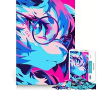 Puzzle de 1000 pièces pour Adultes,représentant Un Personnage anthropomorphe à Lunettes Jeu Amusant grâce à Une Technologie de découpe Laser avancée Un défi Stimulant pour Passer Le Temps 50x75cm