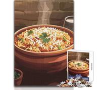 Puzzle de 1000 pièces pour Adultes, représentant Un Plat de Riz Indien Jeu éducatif, décoration intérieure, Cadeau d'anniversaire Dimensions:38x52cm.