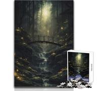 Puzzle de 1000 pièces pour Adultes, représentant Un Pont en forêt en Automne Idéal pour des Moments de détente Découpe de Haute précision Dimensions:38x52cm