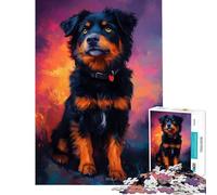 Puzzle de 1000 pièces pour Adultes représentant Un Portrait de Chien Vibrant Jeu de Relaxation et Anti-Stress pour Adultes activités Amusantes à Faire à la Maison (Taille 38x26cm)
