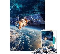 Puzzle de 1000 pièces pour Adultes représentant Un Satellite en orbite Autour de la Terre idéal comme Cadeau d'anniversaire ou de Noël pour Femmes Jeu de Puzzle à Monter soi-même à partir de 14 Ans