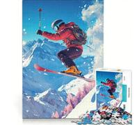 Puzzle de 1000 pièces pour Adultes représentant Un Skieur en Action dans Une Montagne enneigée Jeu de détente améliore la mémoire et constitue Un Cadeau Unique pour Un Anniversaire ou Noël 50x75cm