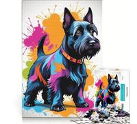 Puzzle de 1000 pièces pour Adultes représentant Un Terrier écossais Jeu éducatif Niveau de difficulté élevé Cadeau d'anniversaire Original et Unique 38x26cm