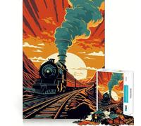 Puzzle de 1000 pièces pour Adultes représentant Un Vieux Train Jeu de réflexion Stimulant et Anti-Stress Décoration Murale Transparente (50x75cm)