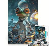 Puzzle de 1000 pièces pour Adultes, représentant Une Adorable Grenouille explorant l'espace Jeu Familial, Relaxant et intellectuel, Collection d'artistes, Beaux-Arts 38x52cm