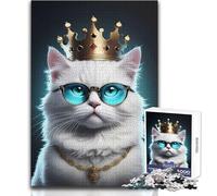 Puzzle de 1000 pièces pour Adultes, représentant Une Adorable Reine Chatte Blanche Idéal pour des Moments de détente et de Calme Découpe de précision de qualité supérieure Dimensions:38x26cm