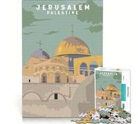 Puzzle de 1000 pièces pour Adultes représentant Une Affiche de Jérusalem en Palestine Jeu Familial Anti-Stress Stimulant et Original 38x26cm